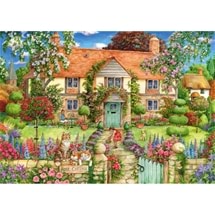 Cottage Cuties - Rose Cottage 500 larger pieces Jigsaw Puzzle
